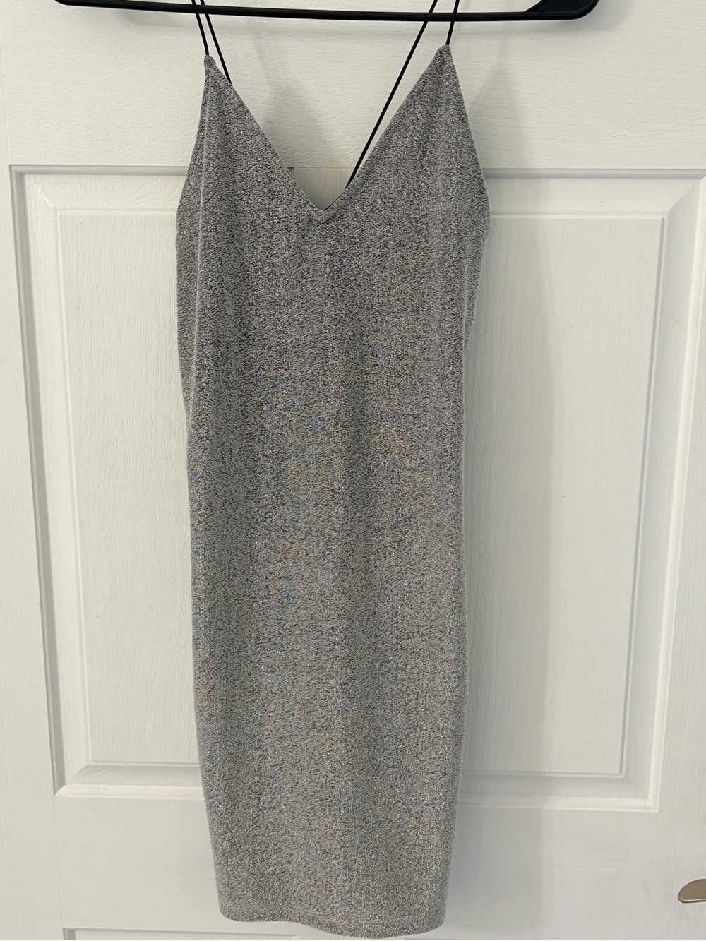 H&M Silver Sparkle Midi Slip Dress